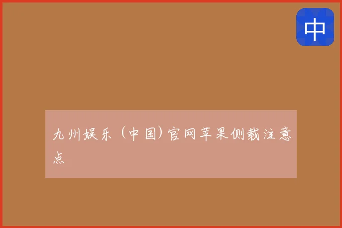 九州娱乐 (中国)官网苹果侧载注意点